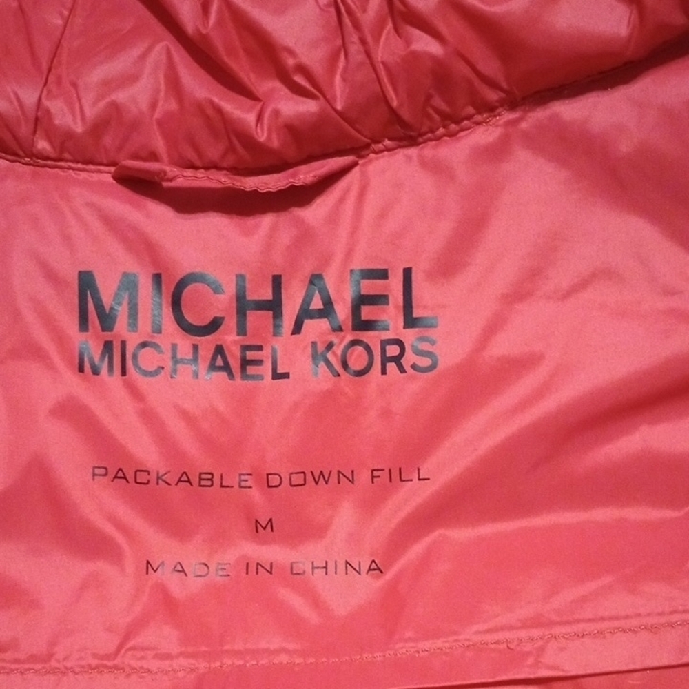 Michael Kors Red Packable Down Fill Puffer Jacket/Coat Size Medium - Picture 2 of 9